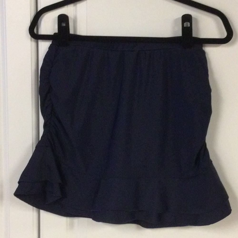 Navy Blue High Waisted Swim Skirt